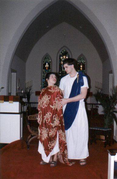 Melanie McGraw as Claudia and Matthew Alexander as Pilate, St. Paul's Episcopal Church, Maumee, Ohio, Palm Sunday, 1995