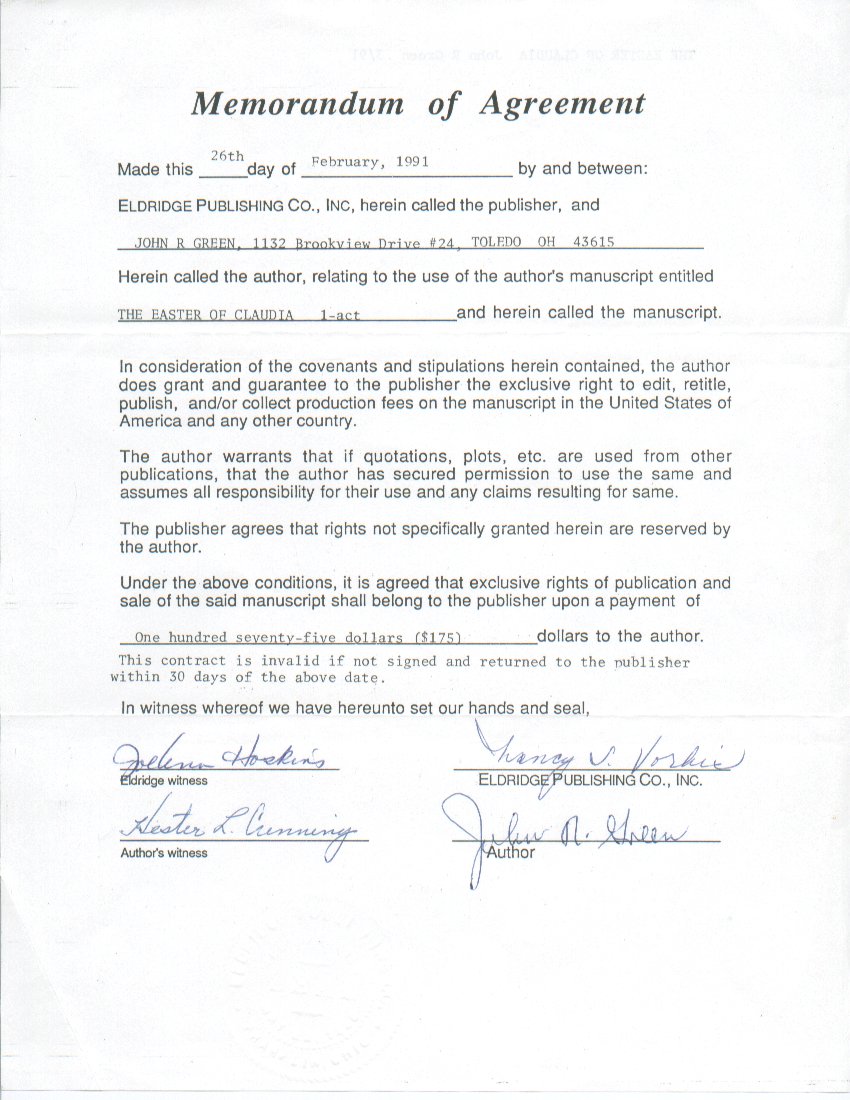 Old Publishing Agreement