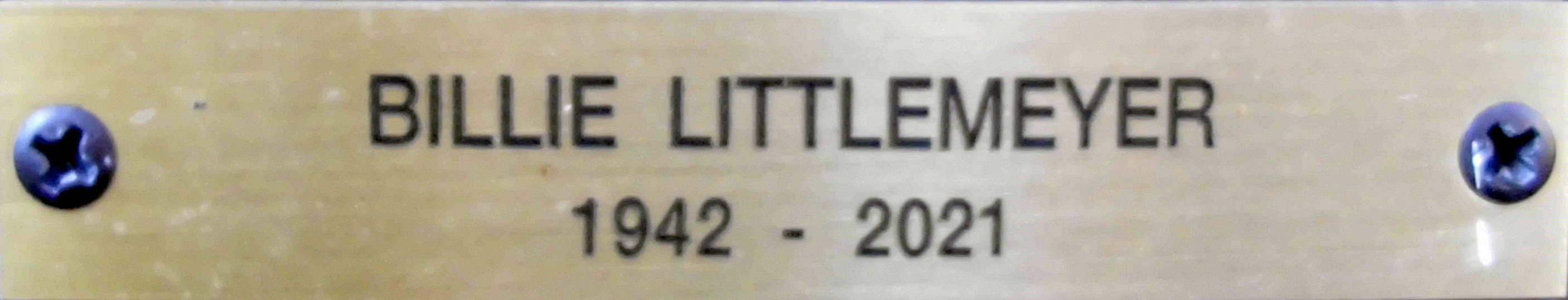 Plate BILLIE LITTLEMEYER