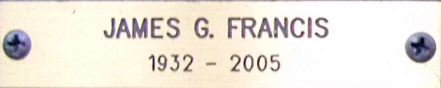 Plate JAMES G FRANCIS