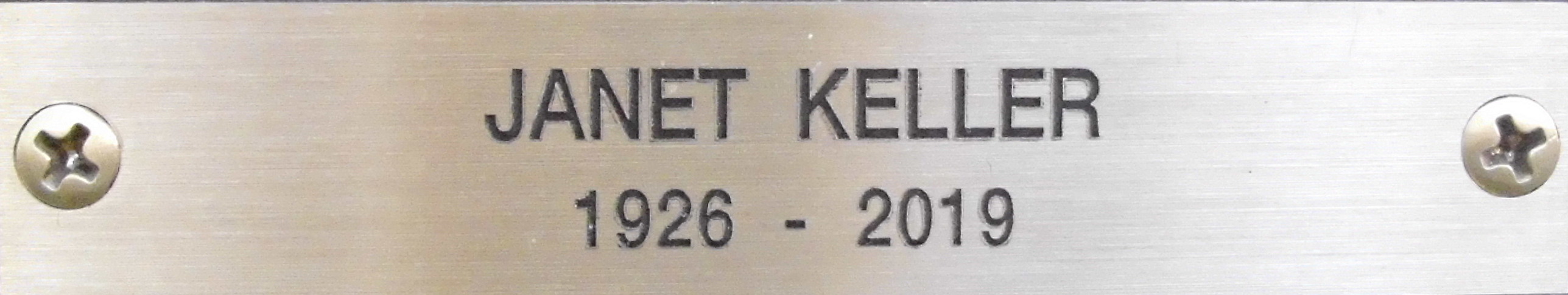 Plate JANET KELLER