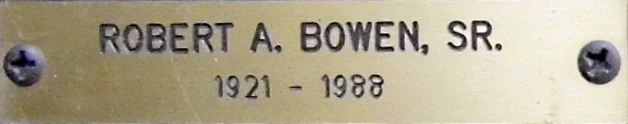 Plate ROBERT A BOWEN SR