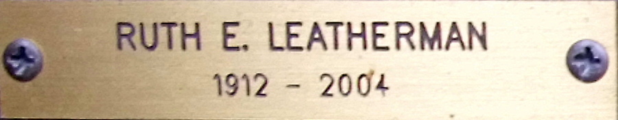 Plate RUTH E LEATHERMAN