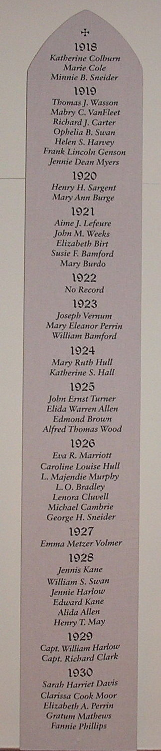 Necrology Panel 1918-1930