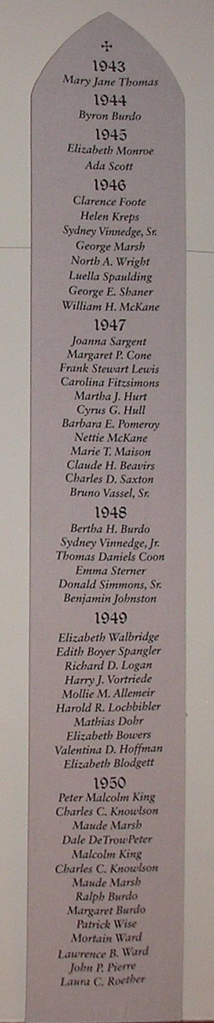 Necrology Panel 1943-1950