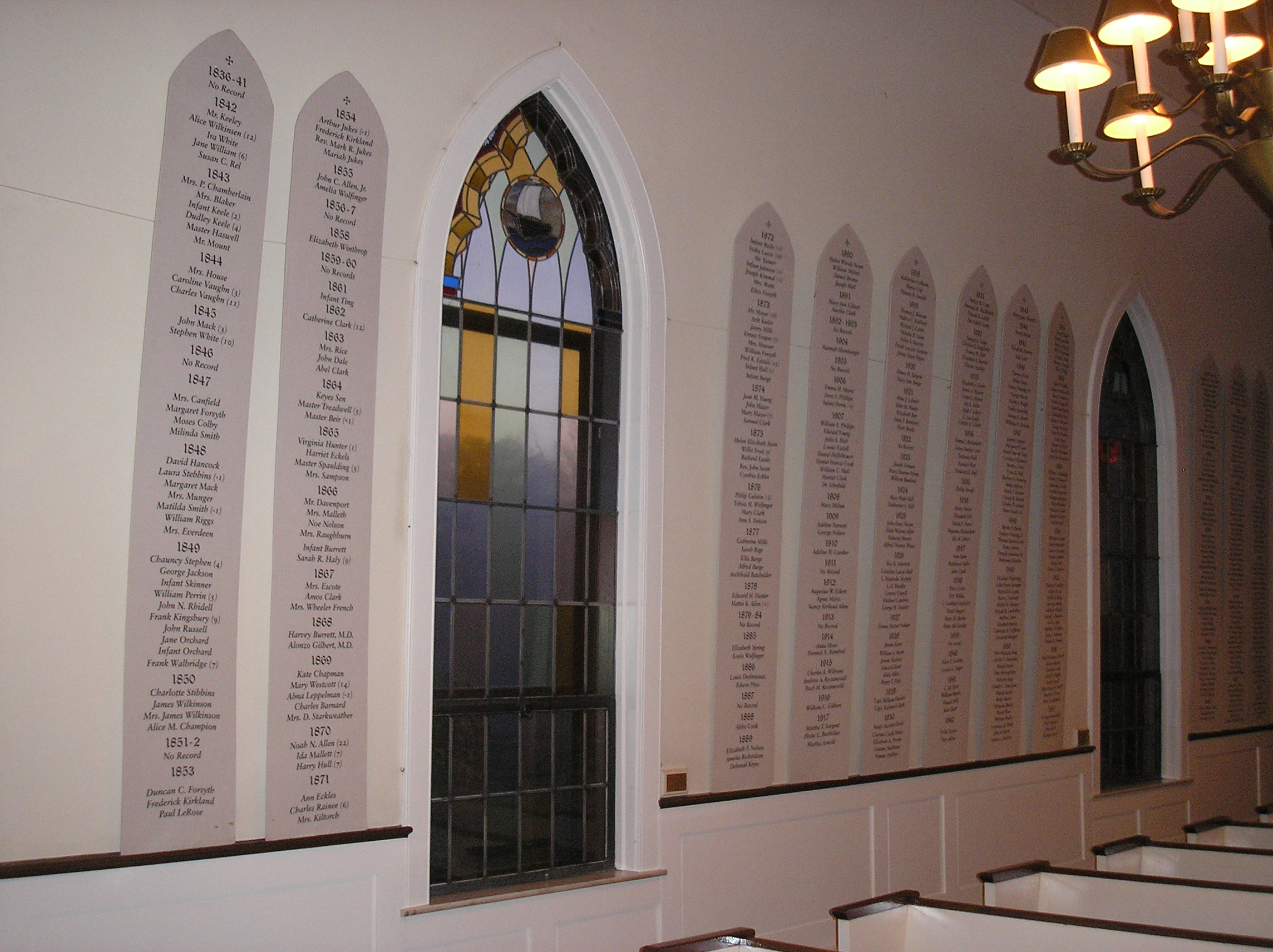 Necrology Panels East Wall, 2016