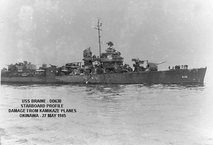 USS Braine, 1945