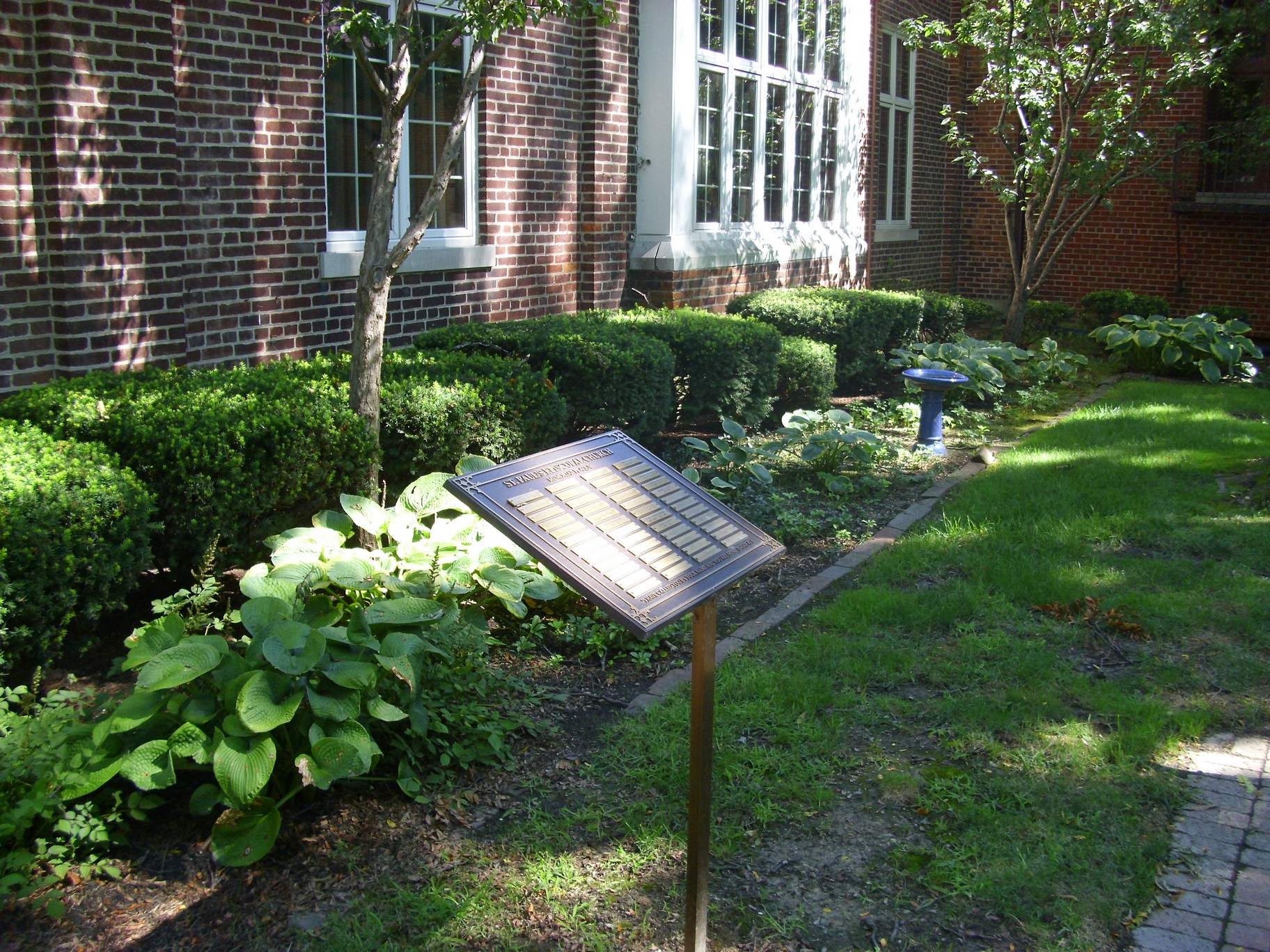 North Garden Plaque View, August, 2020