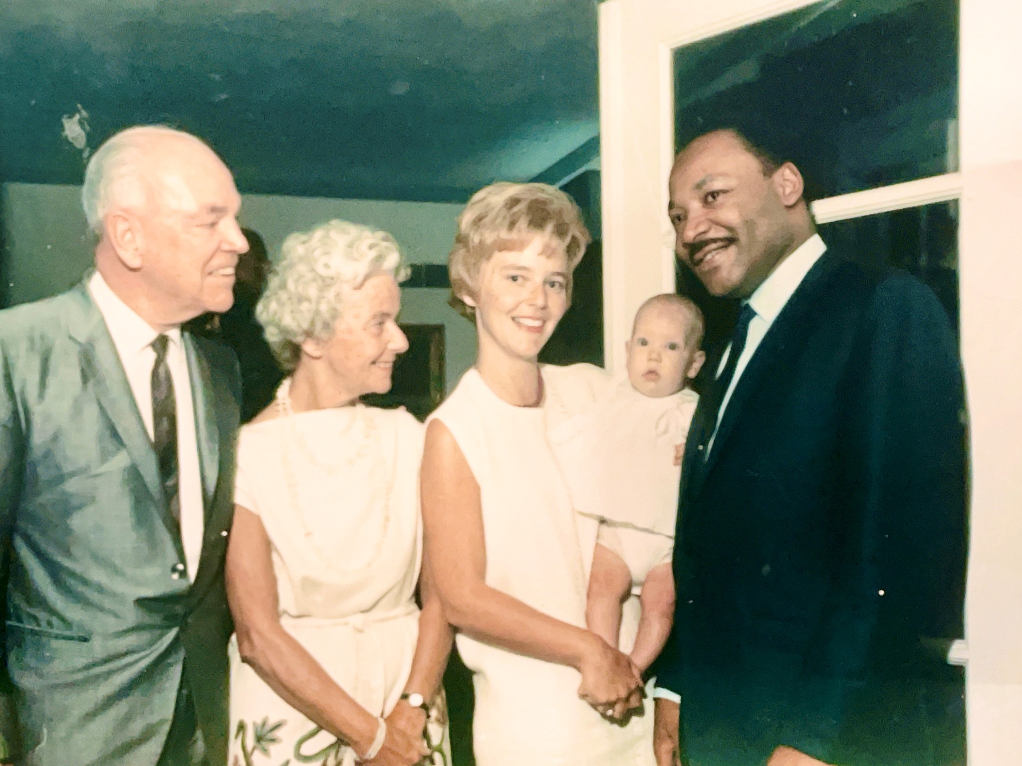 Ted and Prue Lamb, Priscilla and Lissa Guyton, and Martin King, 9/1967