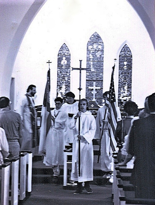 Rector Christopher Luedde and Chalice Bearer Patricia Barker